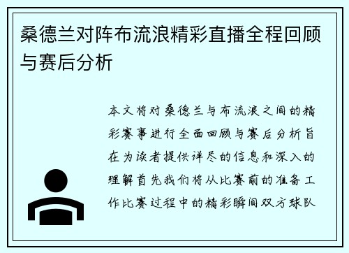 桑德兰对阵布流浪精彩直播全程回顾与赛后分析